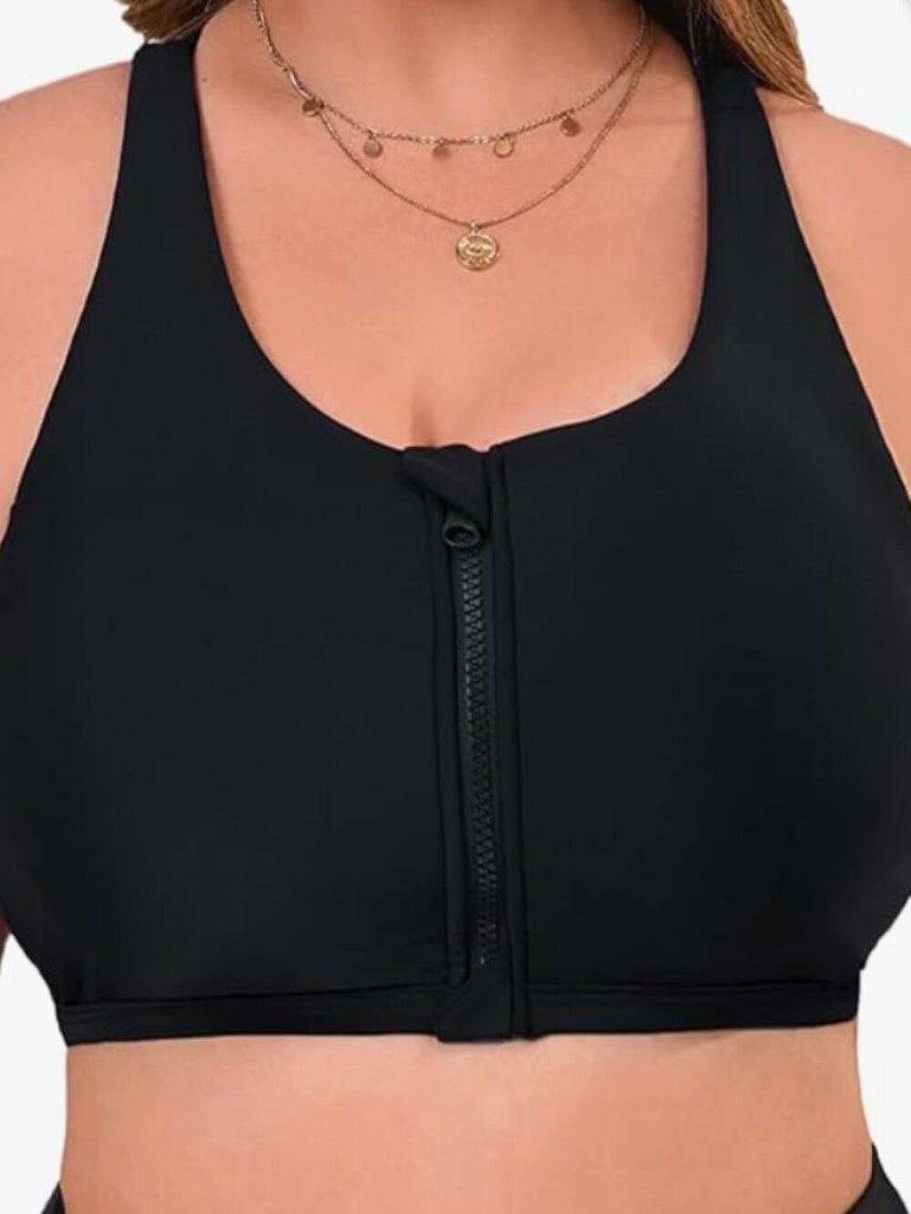 Women's Plus Size Swim and Sports Bra Bikini Top Blacksz, 3XL - NIB